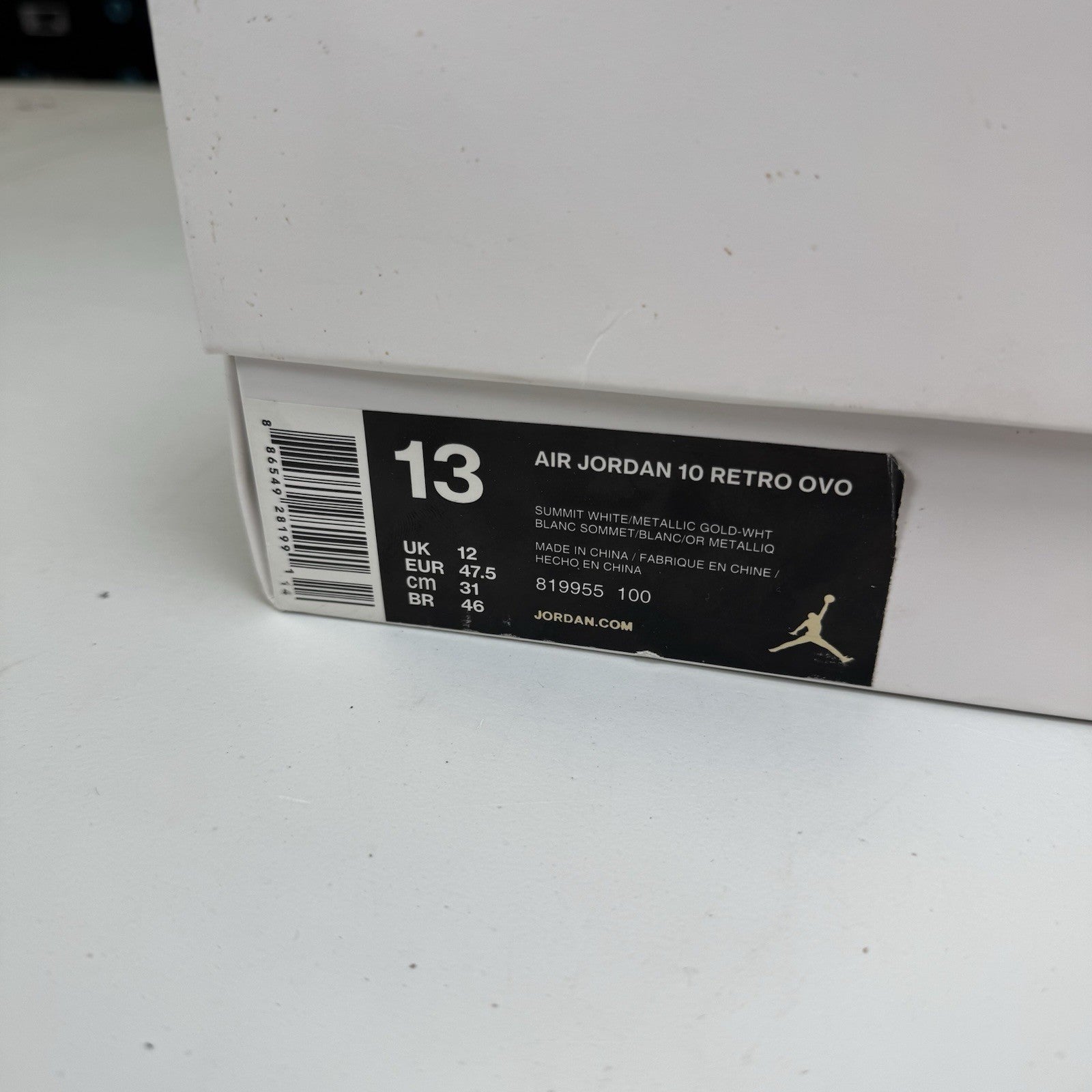 Nike Air Jordan 10 x Drake OVO White Gold | 819955-100 | Size 13 Mens
