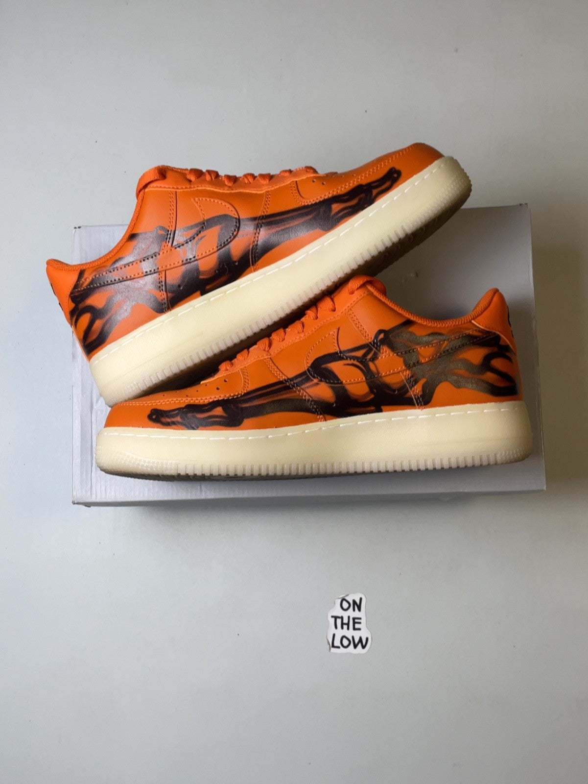 Nike Air Force 1 Low Orange Skeleton Halloween | CU8067-800 | Size 8.5 Men's US