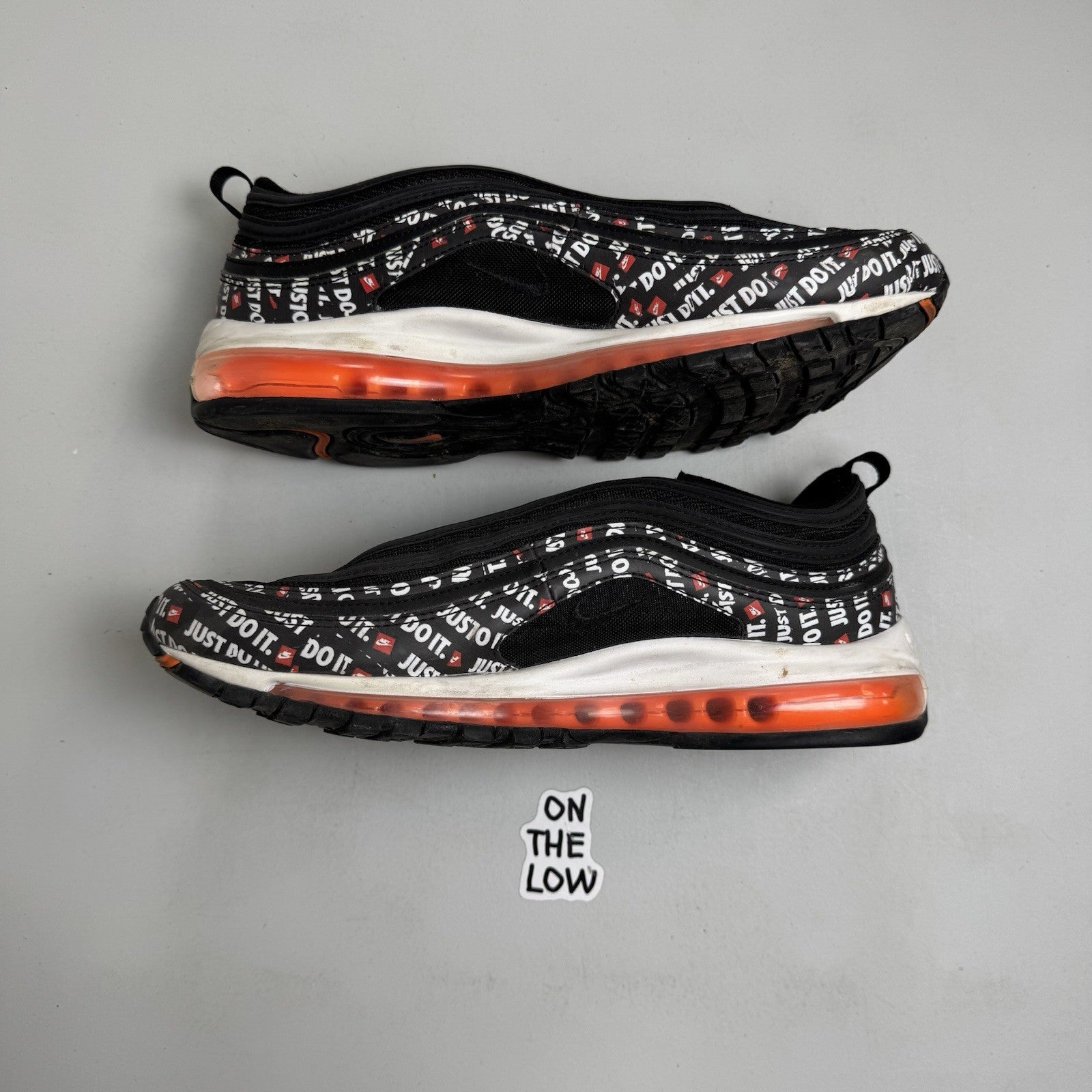 Nike Air Max 97 Men Just Do It Black Orange Swoosh AT8437-001 | size 11 mens