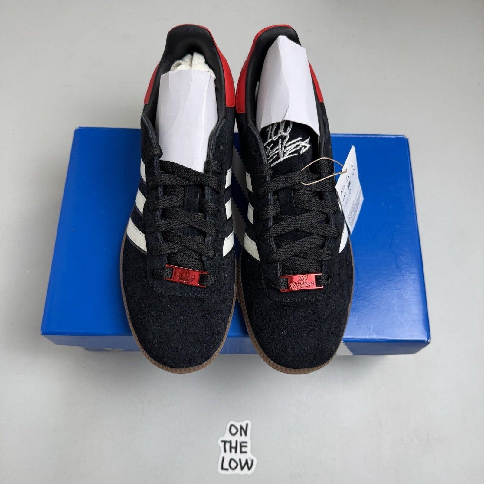 Adidas 100 Thieves Palos Hills Black Red | JH9125 | Size 7 mens