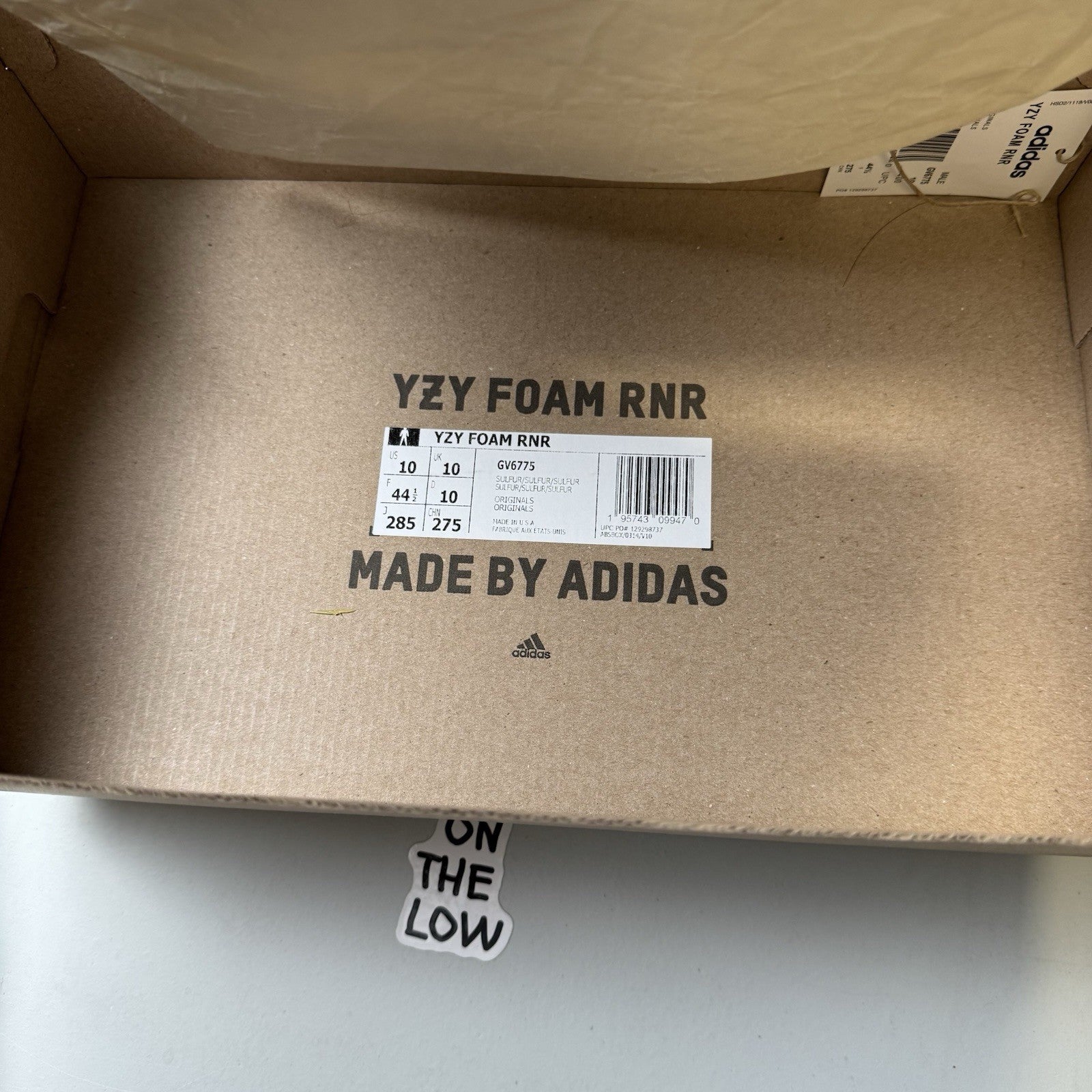 adidas Yeezy Foam Runner Sulfur | GV6775 | Size 10 mens