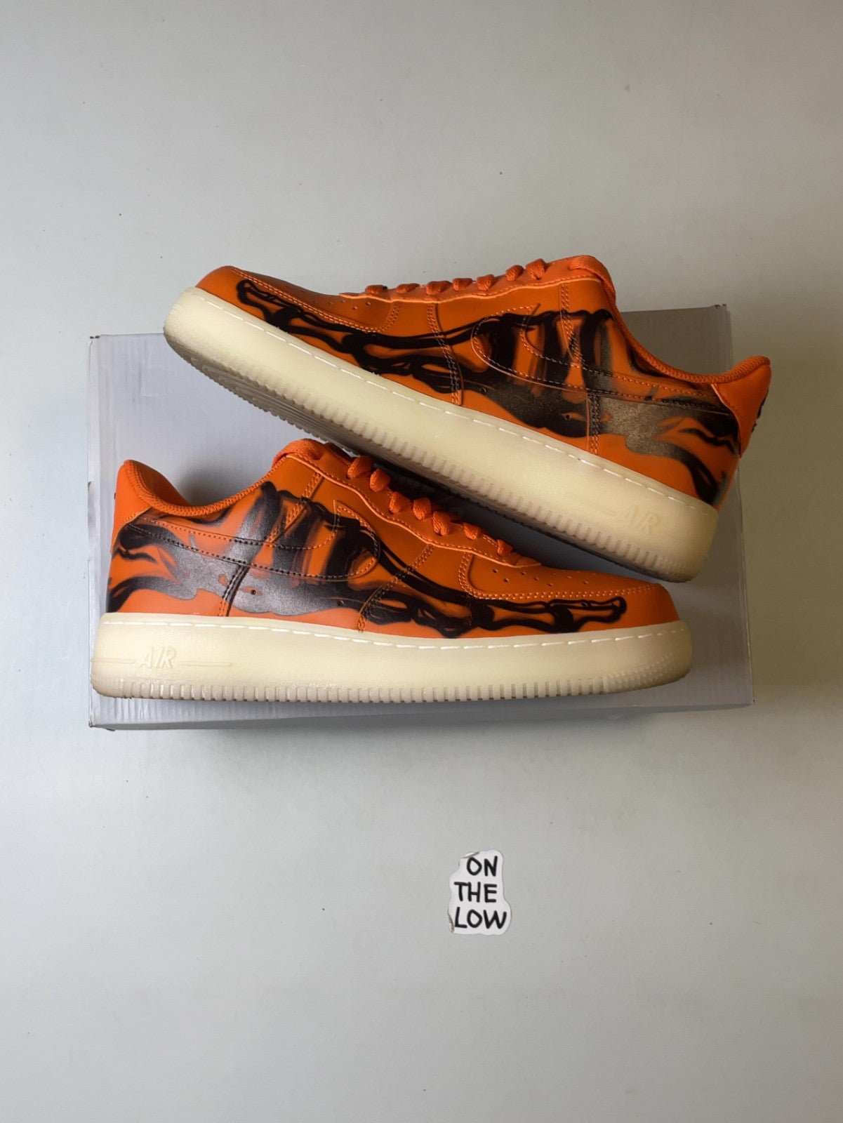 Nike Air Force 1 Low Orange Skeleton Halloween | CU8067-800 | Size 8.5 Men's US