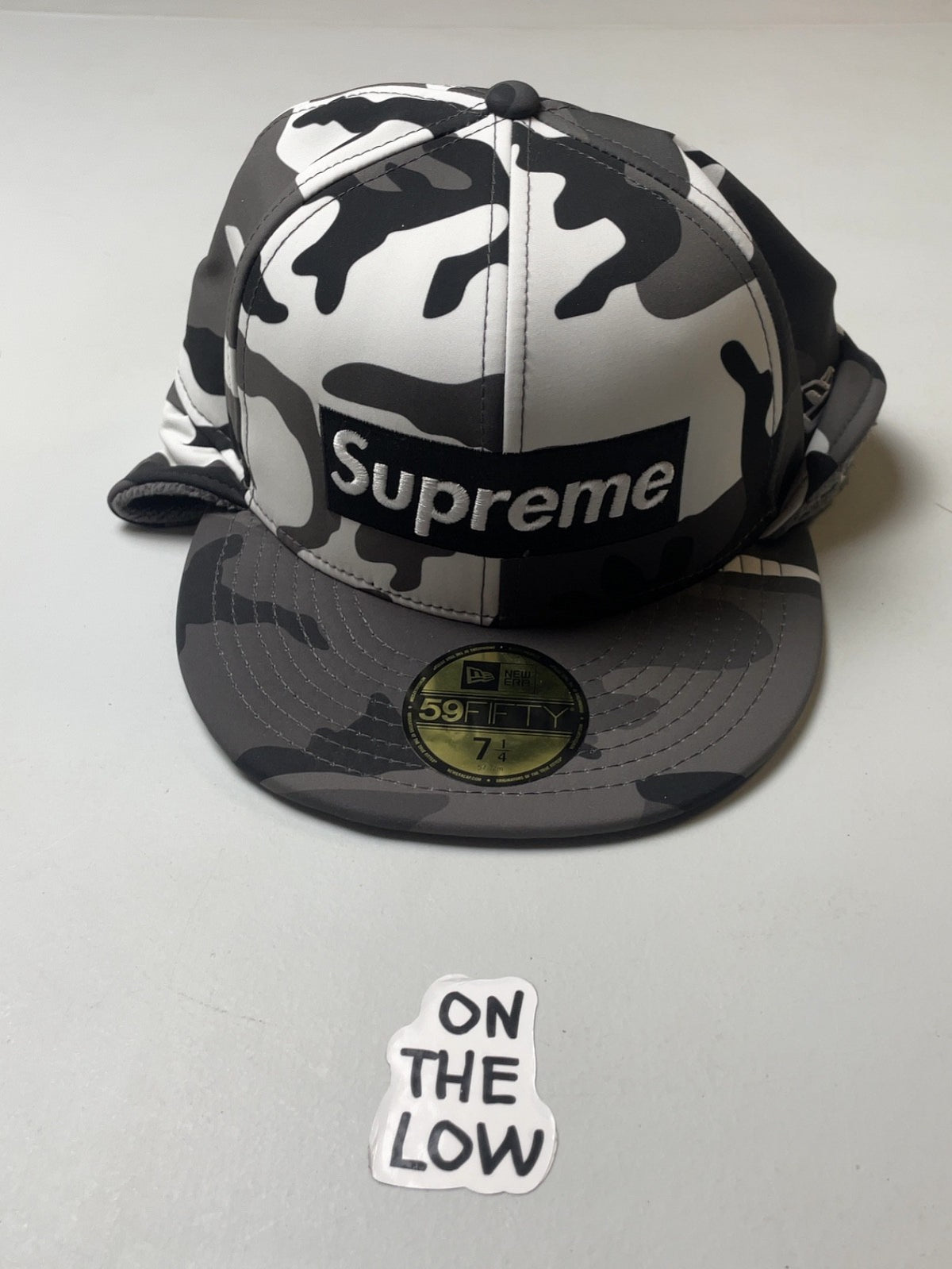 Supreme MLB Teams Box Logo New Era 59Fifty Snow Camo Baseball Cap