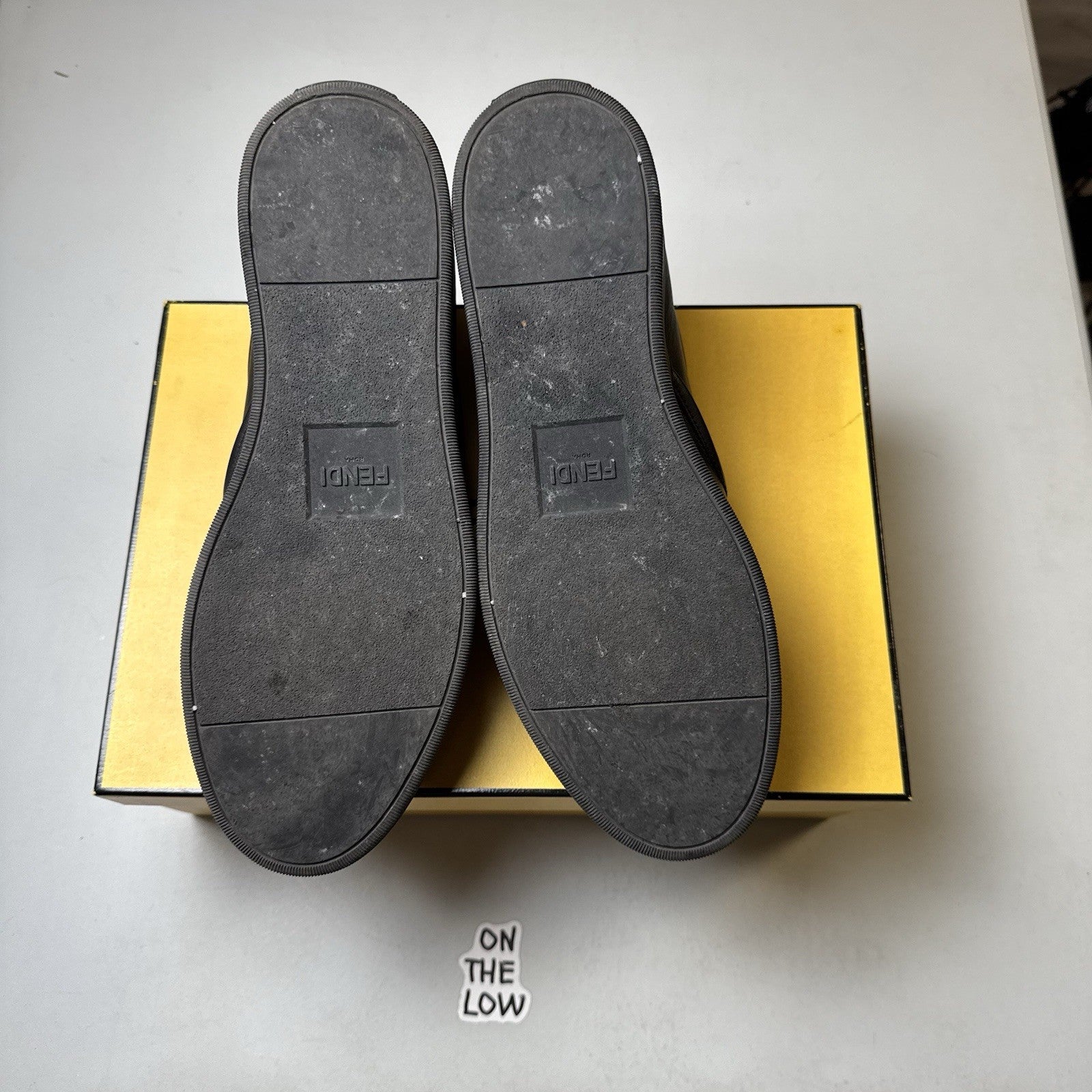 Fendi Vitello Black Slip On Loafer Shoes | 7E1070 | Size 10 / EU 44 / Mens US 11
