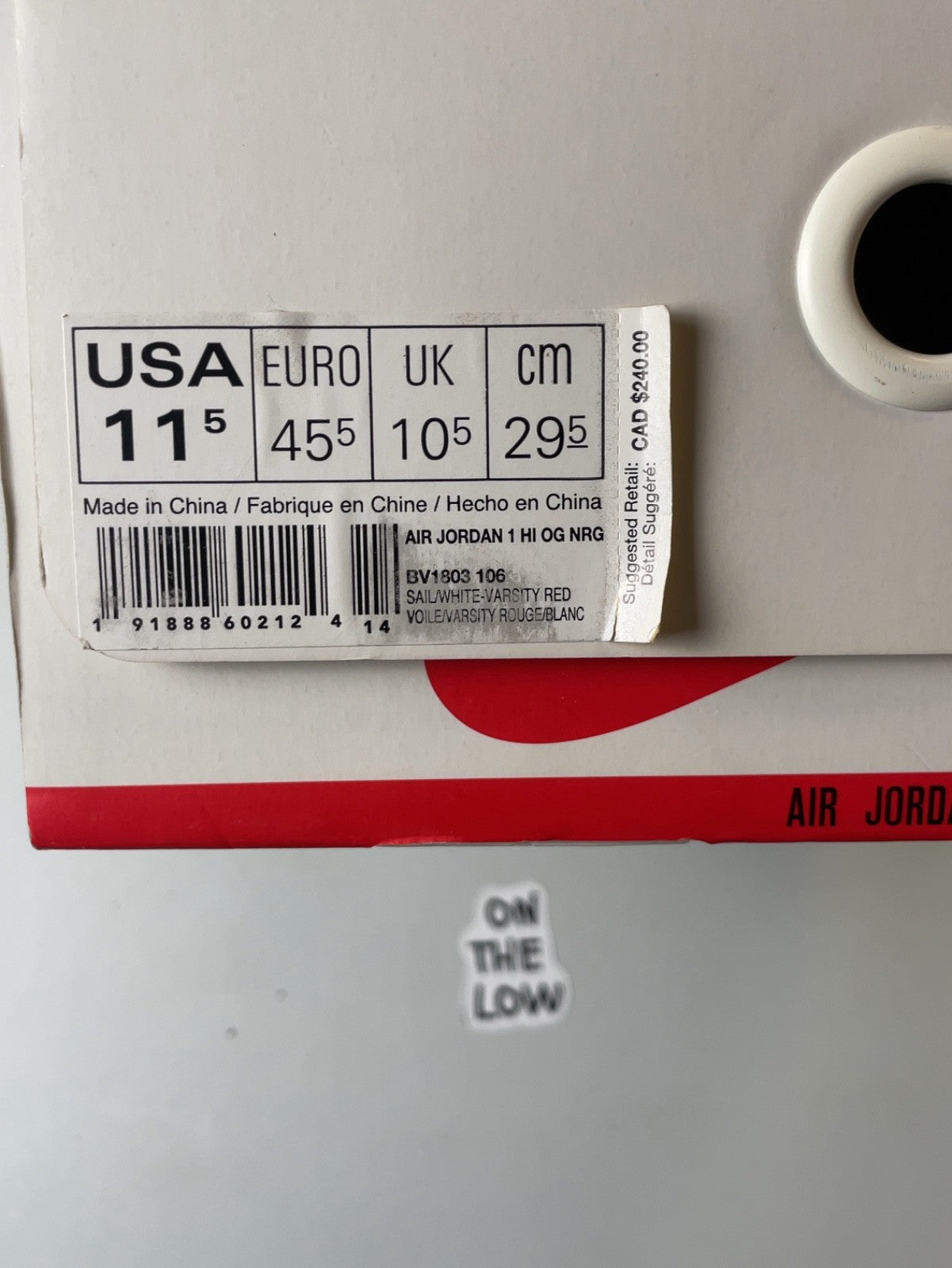 Air Jordan 1 Retro High Nigel Sylvester | BV1803-106 | Size 11.5 Men's US