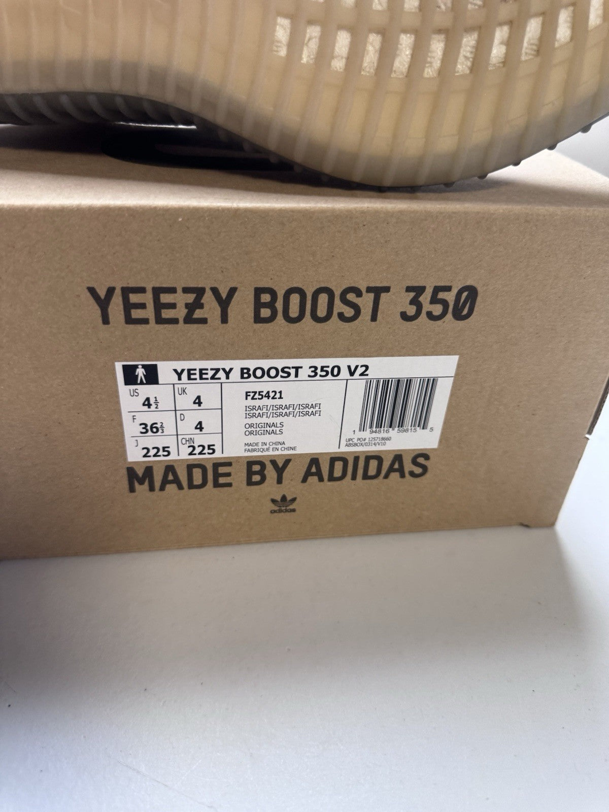 adidas Yeezy Boost 350 V2 Low Israfil | FZ5421 | Size 4.5 Mens