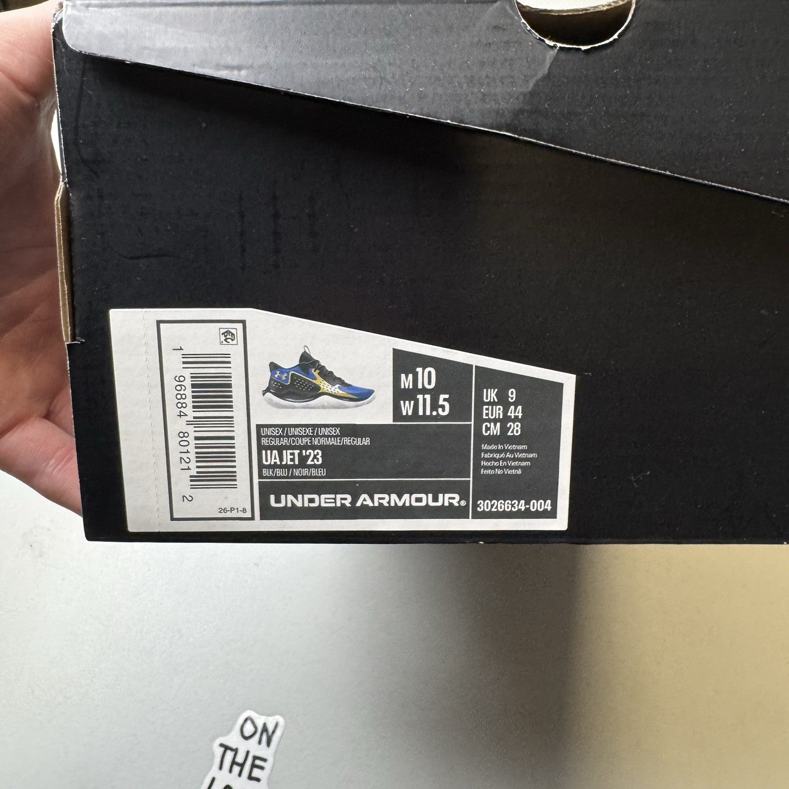 Under Armour Unisex Adult Jet '23 Shoes Black/Blue |3026634-004 | Size 10 Mens