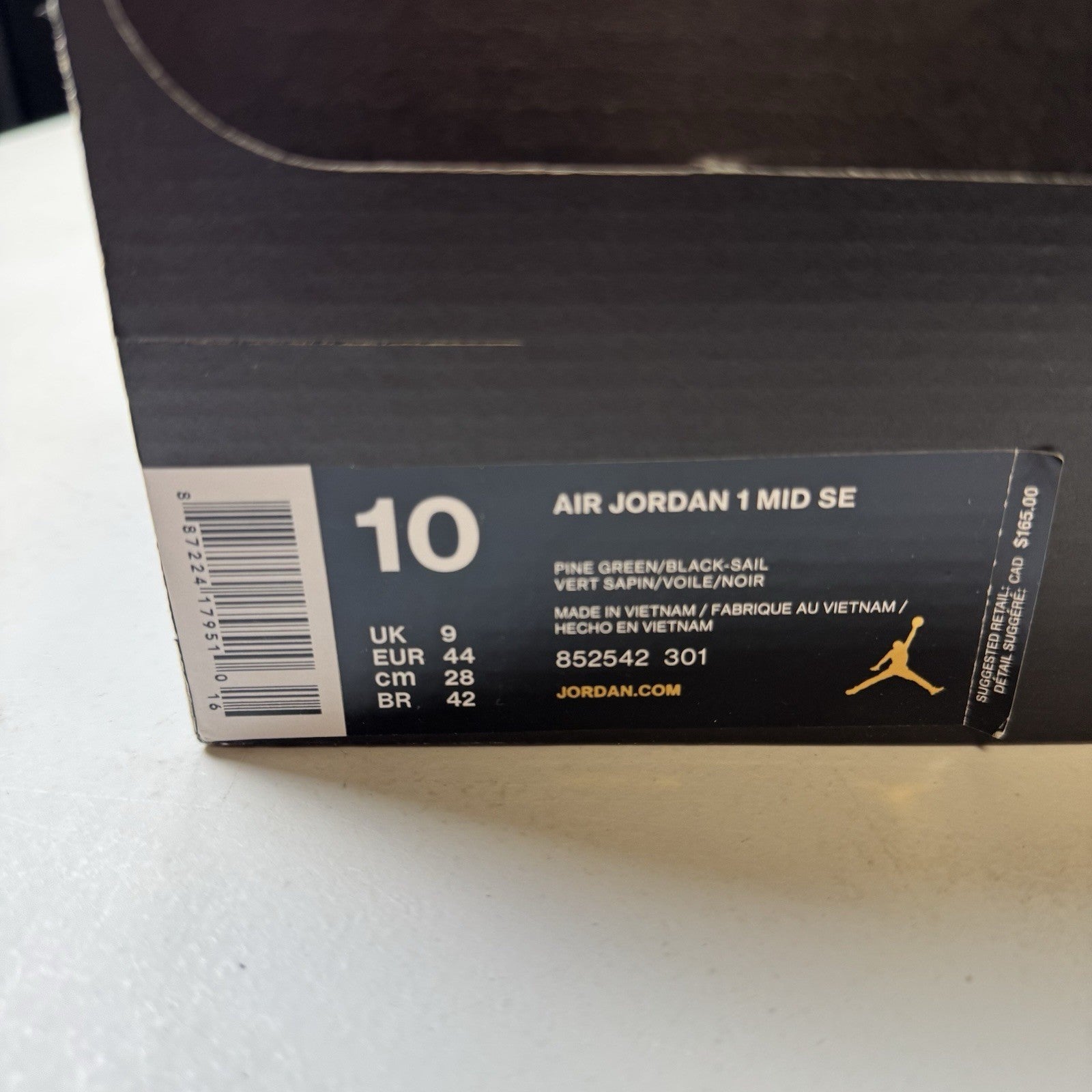 Nike Air Jordan 1 Mid Pine Green White | 852542-301 | Size 10 Mens US