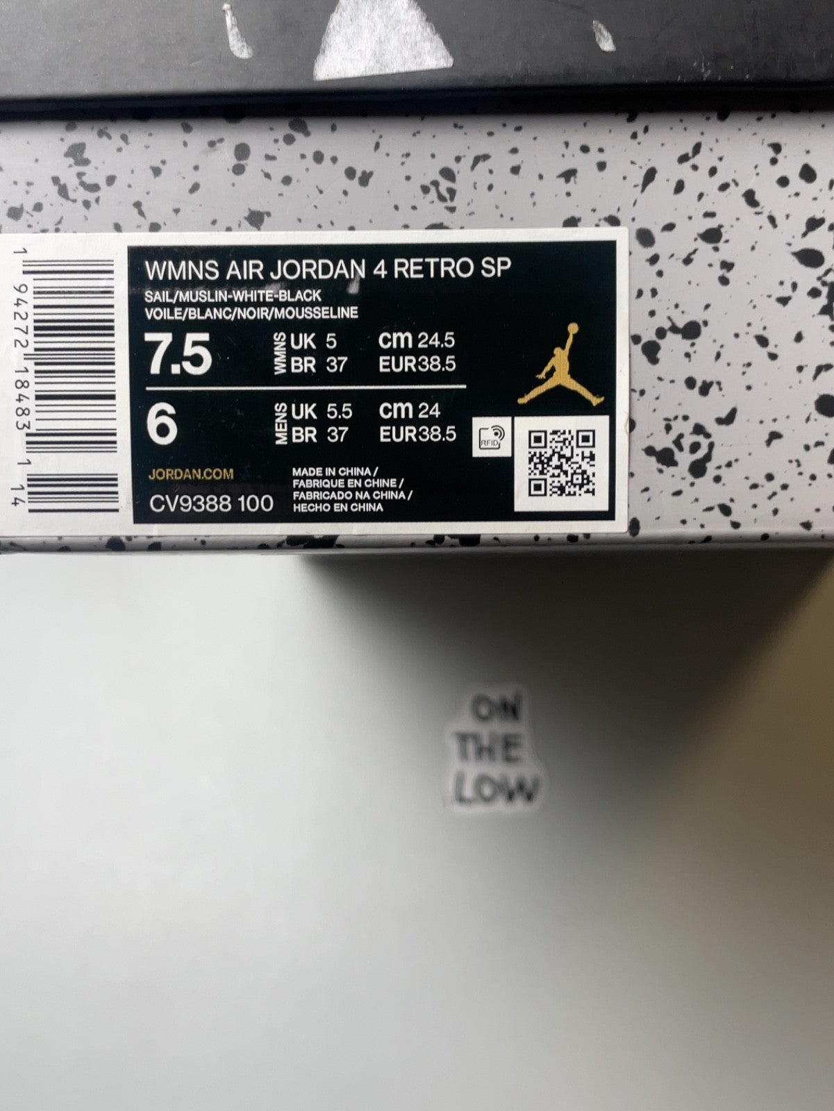 Air Jordan 4 Retro Off-White Sail (Women's) | CV9388-100 | Size 7.5W / 6M