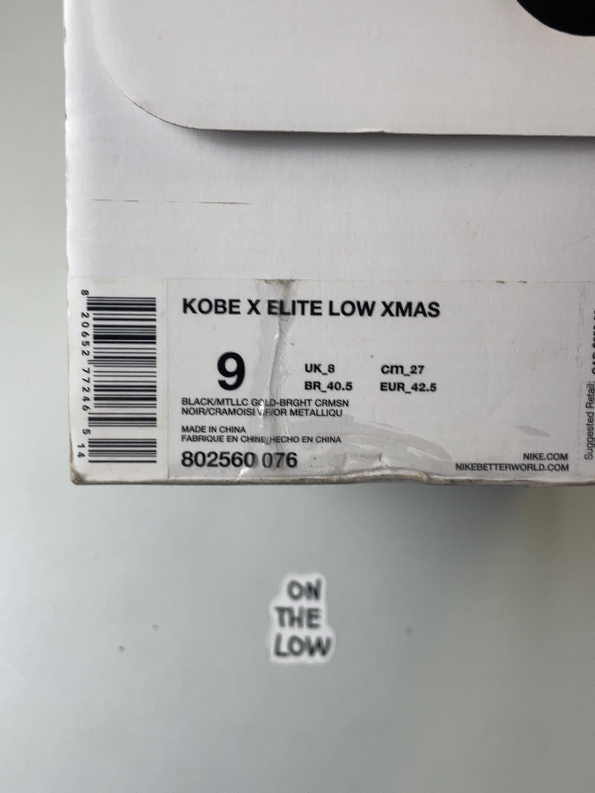 Nike Kobe 10 Elite Christmas | 802560-076 | Size 9 Men's US