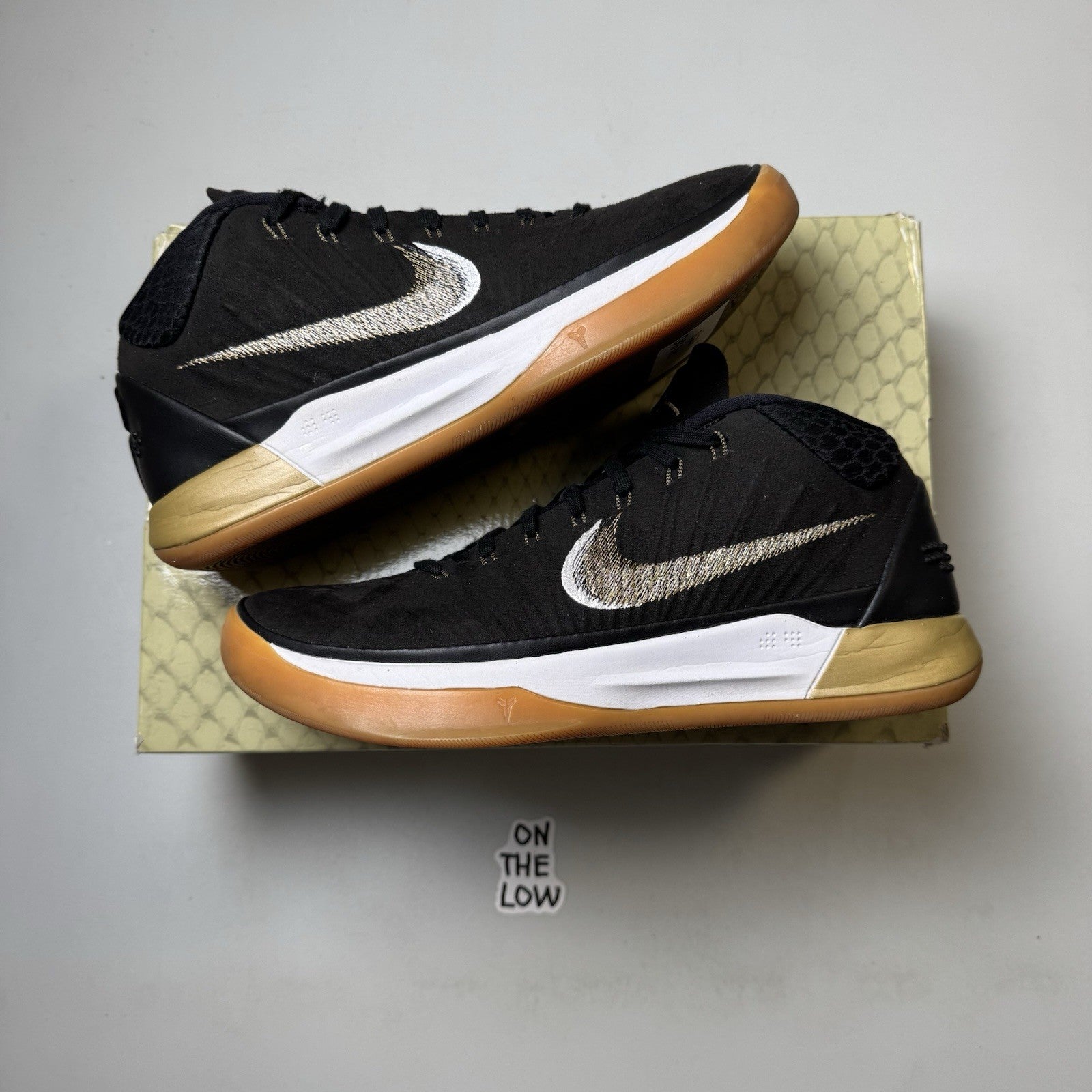 Nike Kobe AD Black Gold Anthracite Gum | 922482-009 | size 8 Mens | SHIPS FAST!