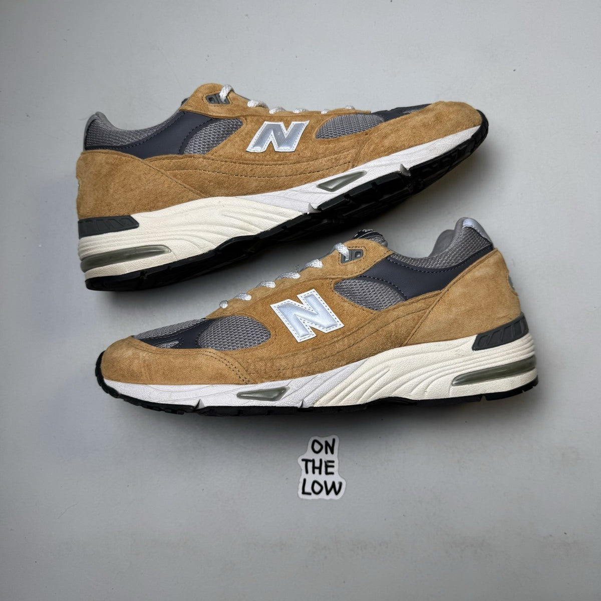 New Balance 991 MiUK Tan Grey Dark Grey | M991TGG | Size 10.5 Mens