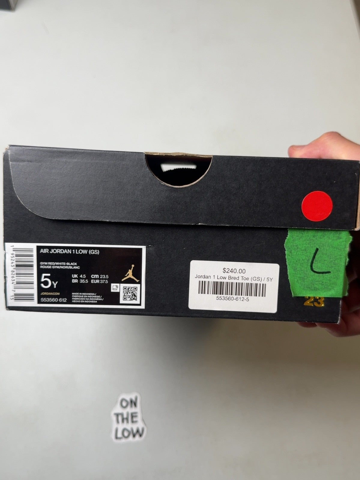 Air Jordan 1 Low Bred Toe (GS) | 553560-612 | Size 5 Y *READ DESC*
