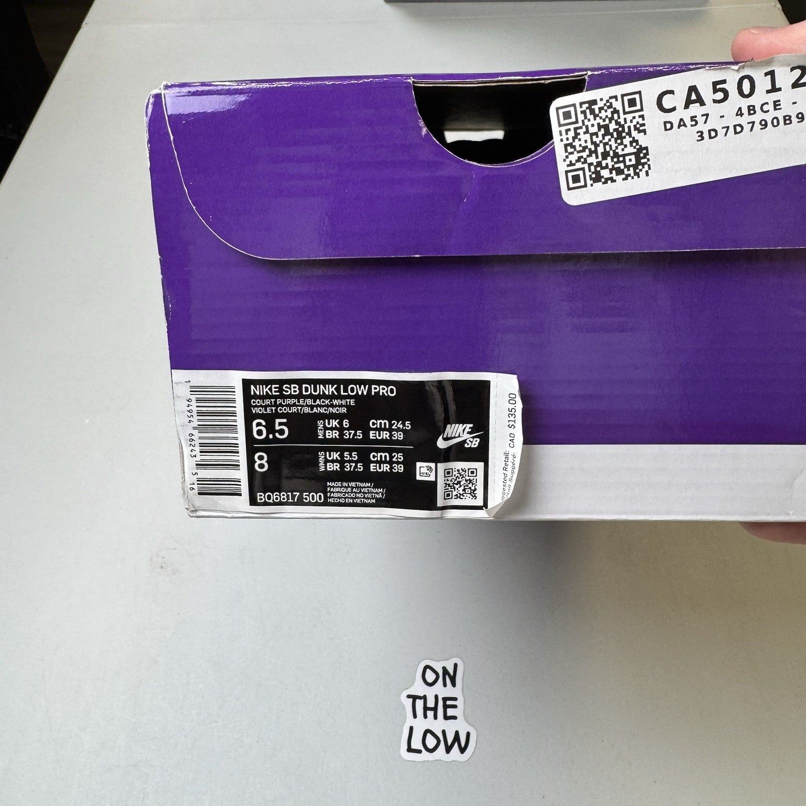 Nike SB Dunk Low Court Purple | BQ6817-500 | NEW | size 6.5 Mens / 8 Women’s