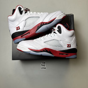 Jordan 5 Retro Fire Red Black Tongue 2025 GS | NEW | HQ7980-101 | Size 6Y/7.5W