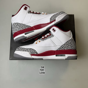 Nike Air Jordan 3 Retro White Cardinal Red | 398614-126 | NEW | Size 5Y/6.5W