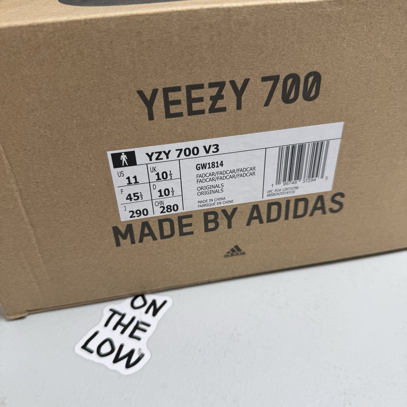 Adidas Yeezy Boost 700 V3  Faded Carbon | GW1814 | Size 11 Mens