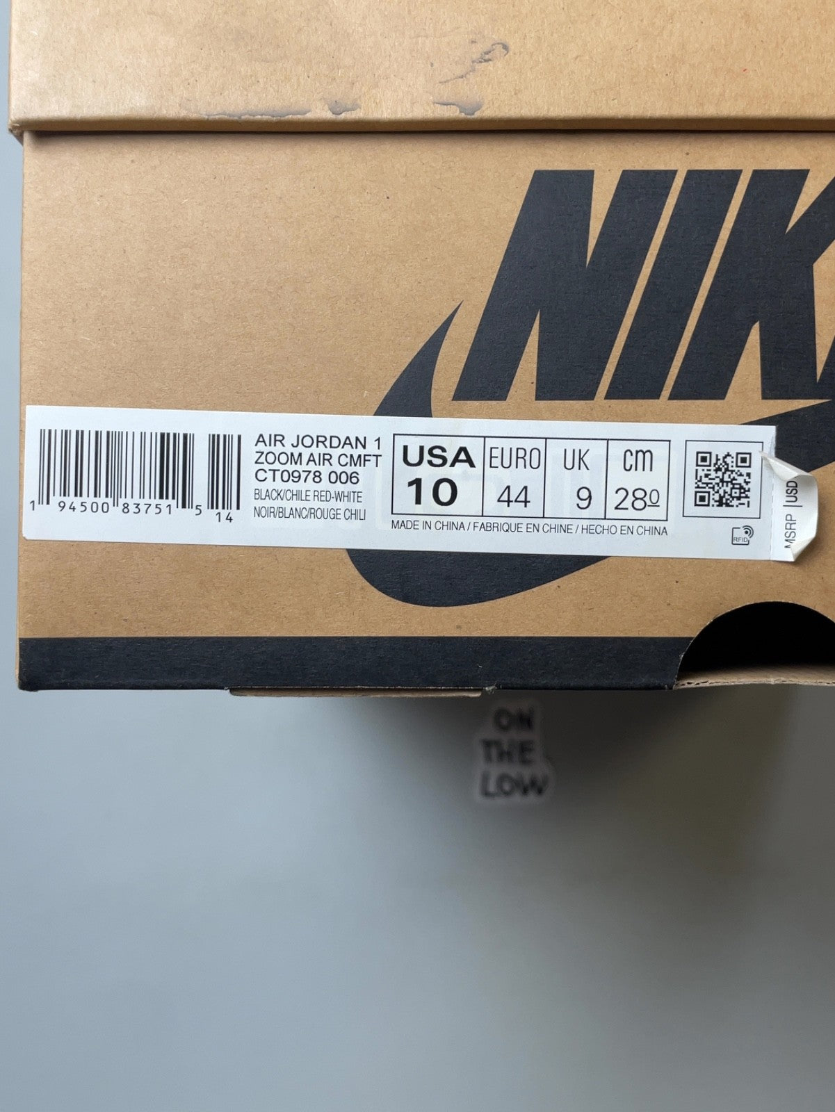 Jordan 1 High Zoom Air CMFT Black Chile Red | CT0978-006 | Size 10 Men's US