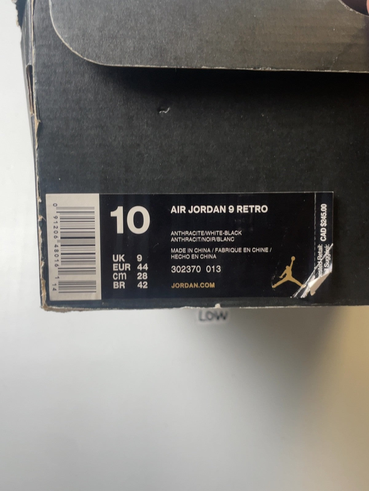 Air Jordan 9 Retro Anthracite | 302370-013 | Size 10 Men's US