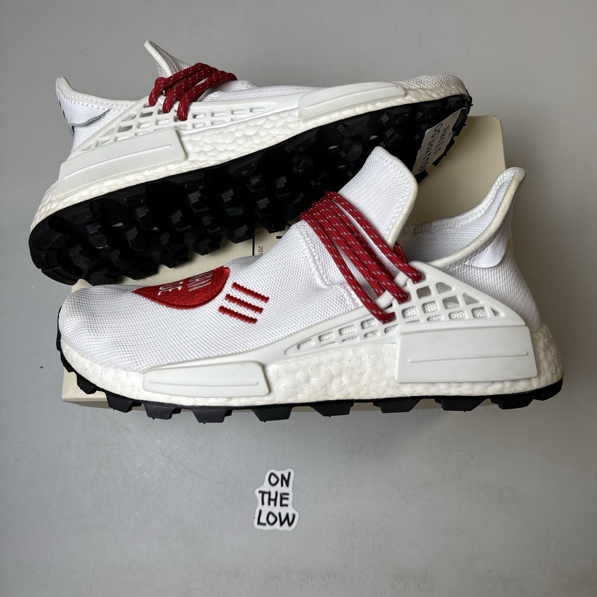 Adidas HMH HU Pharrell Human Made White Red | EF7223 | Size 8.5 mens