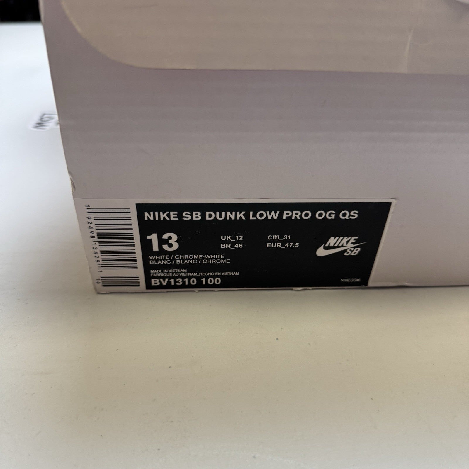 Nike SB Dunk Low Pro x Diamond Supply Co. White Diamond Size 13 W/ Box