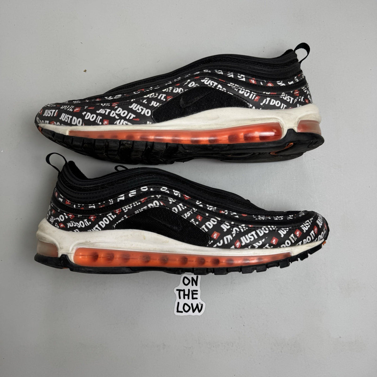 Nike Air Max 97 Men Just Do It Black Orange Swoosh AT8437-001 | size 11 mens