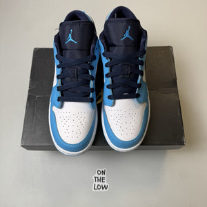 Air Jordan 1 Low GS "UNC" White/Powder Blue Size 6Y (Women’s Sz 7.5) 553560-144