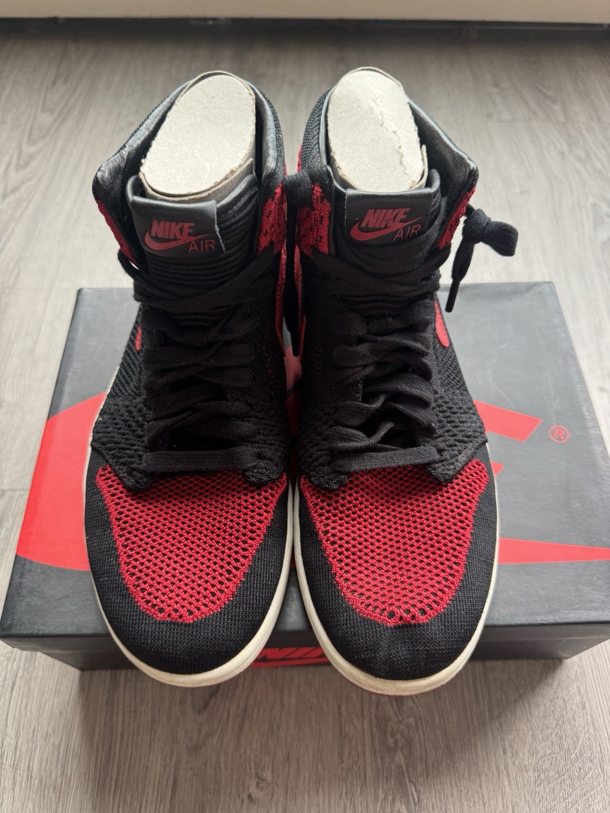 Jordan 1 Retro High OG Flyknit Bred 2017 | 919704-001 | Size 9 Men | SHIPS FAST!
