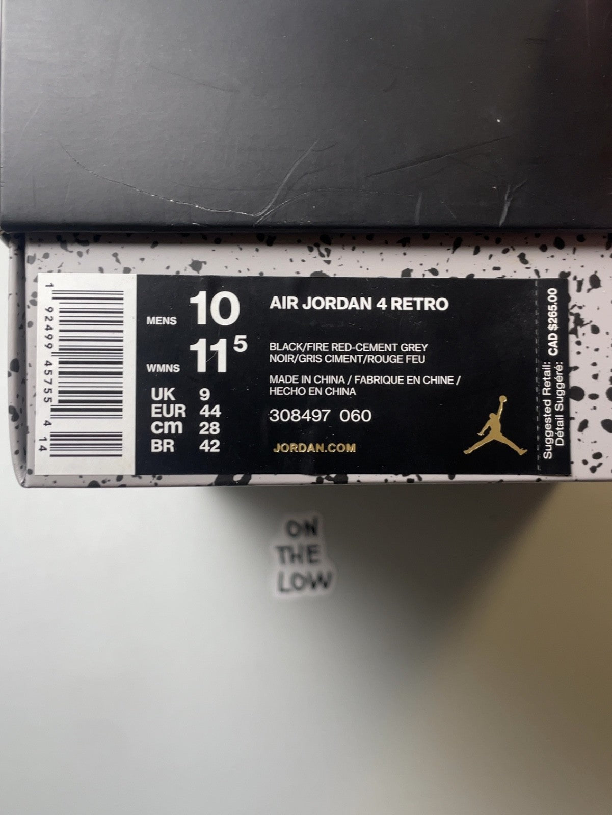 Air Jordan 4 Retro Bred (2019) | 308497-060 | Size 10 Men's US