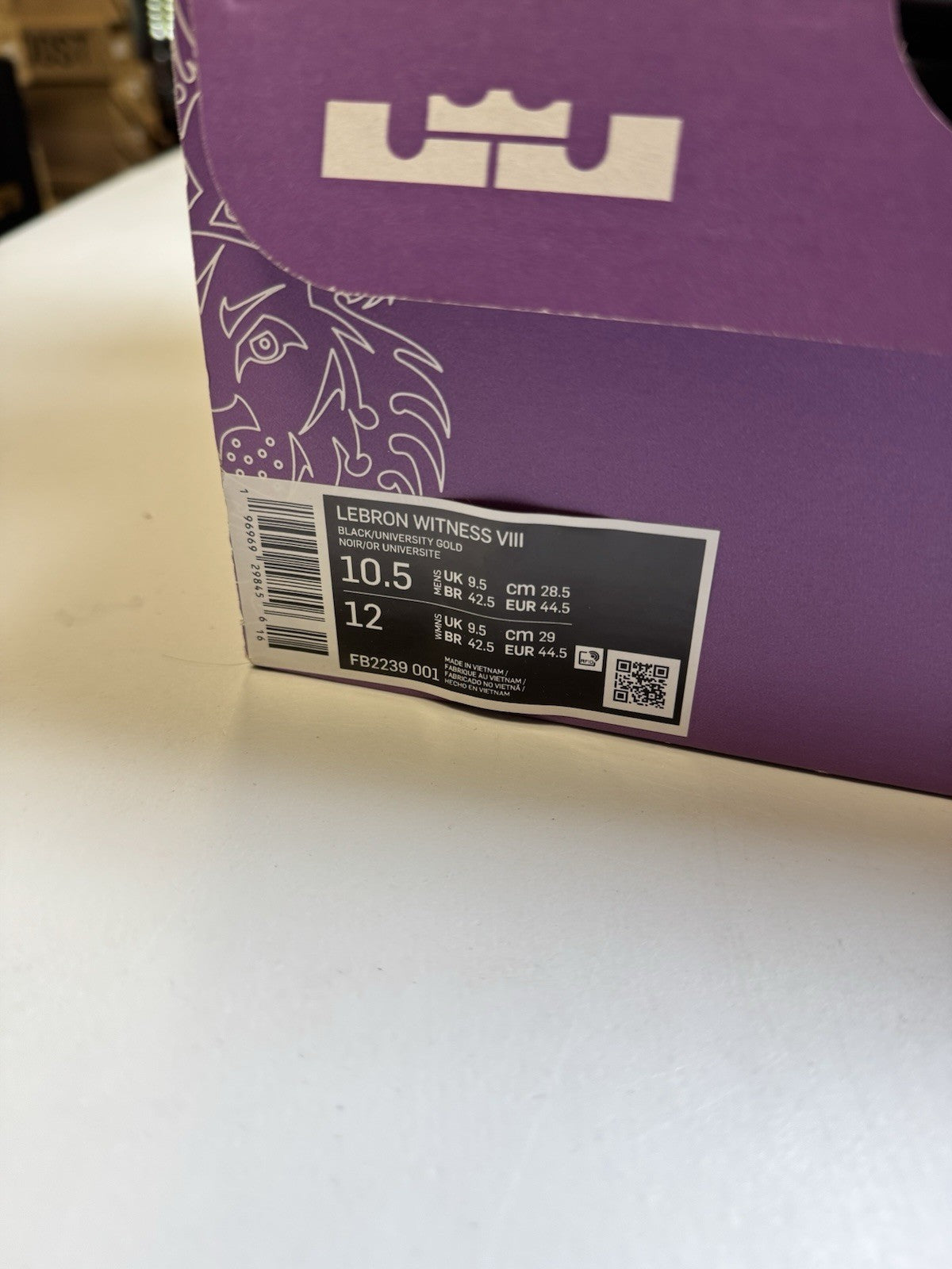 Nike Lebron Witness 8 VIII Black Purple Gold | NEW | FB2239-001 | Size 10.5 Mens