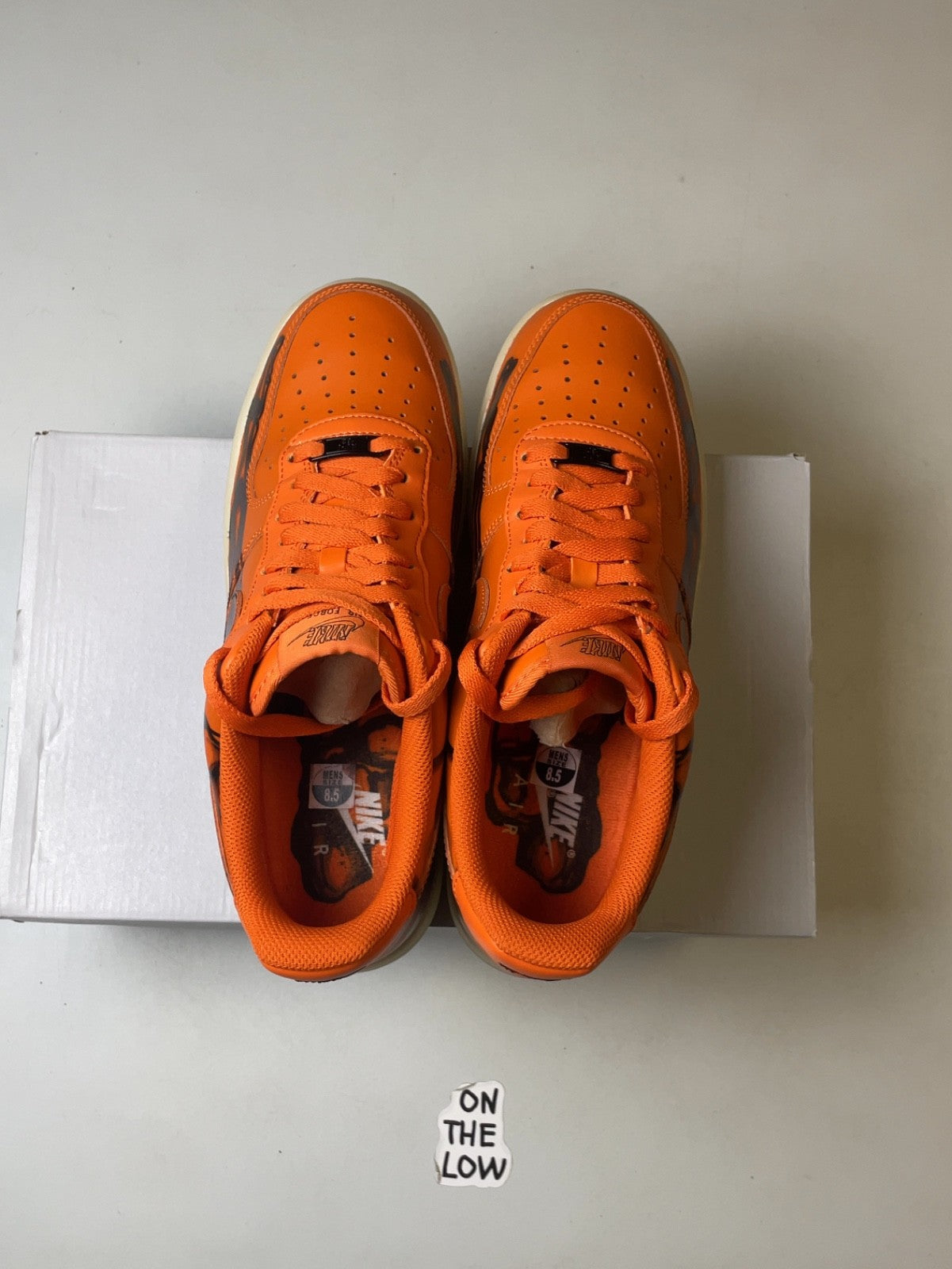 Nike Air Force 1 Low Orange Skeleton Halloween | CU8067-800 | Size 8.5 Men's US