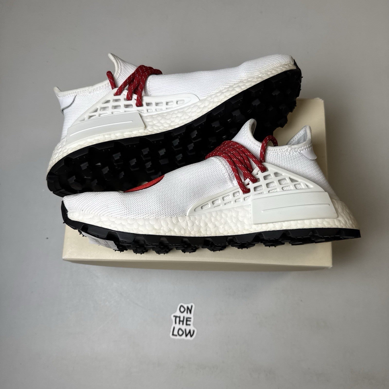 Adidas HMH HU Pharrell Human Made White Red | EF7223 | Size 8.5 mens
