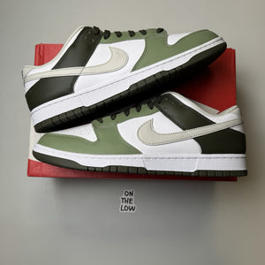 Nike Dunk Low Oil Green White Black FN6882-100 Men's Sz: 13