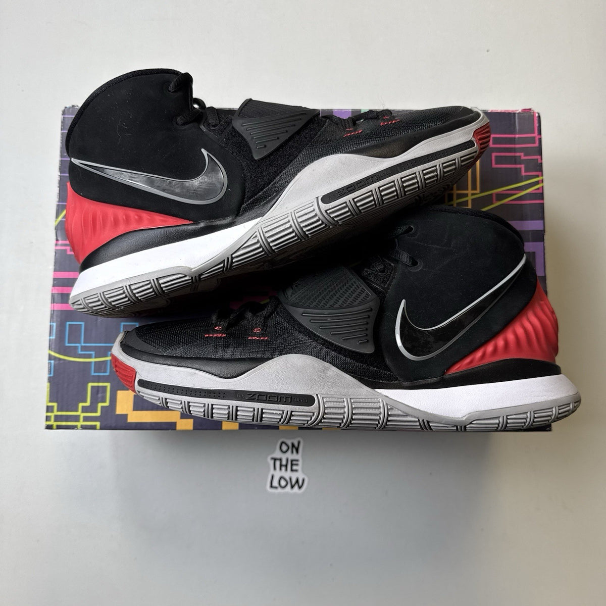 Nike Kyrie 6 Bred Black Cement Red | BQ4630-002 | Size 8.5 Mens US