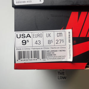 Air Jordan 1 Retro High Game Royal | 555088-403 | Size 9.5 Men's US