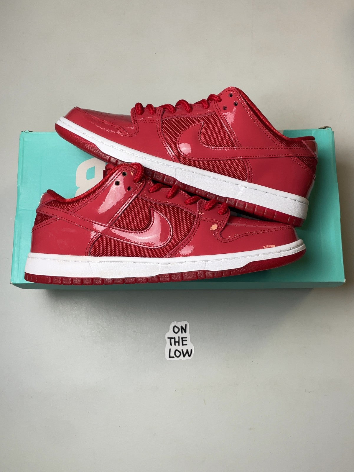 Nike SB Dunk Low Red Patent Leather | 304292-616 | size 8 mens