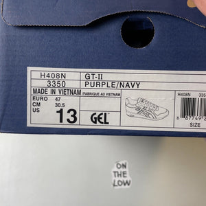 ASICS Gel GT-II Navy/ Purple | H408N3350 | Size 13 Men's US