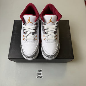 Nike Air Jordan 3 Retro White Cardinal Red | 398614-126 | NEW | Size 5Y/6.5W