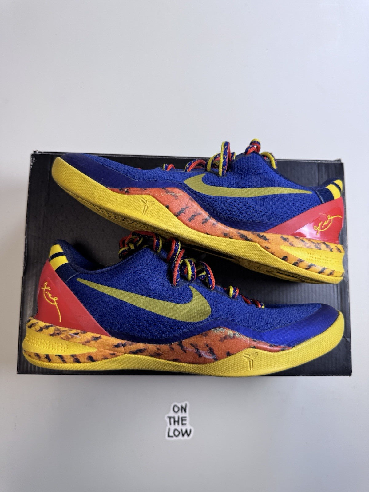 Nike Kobe 8 System Barcelona Tiger Blue Bball Shoes |  555035-402 | Size 8 Mens