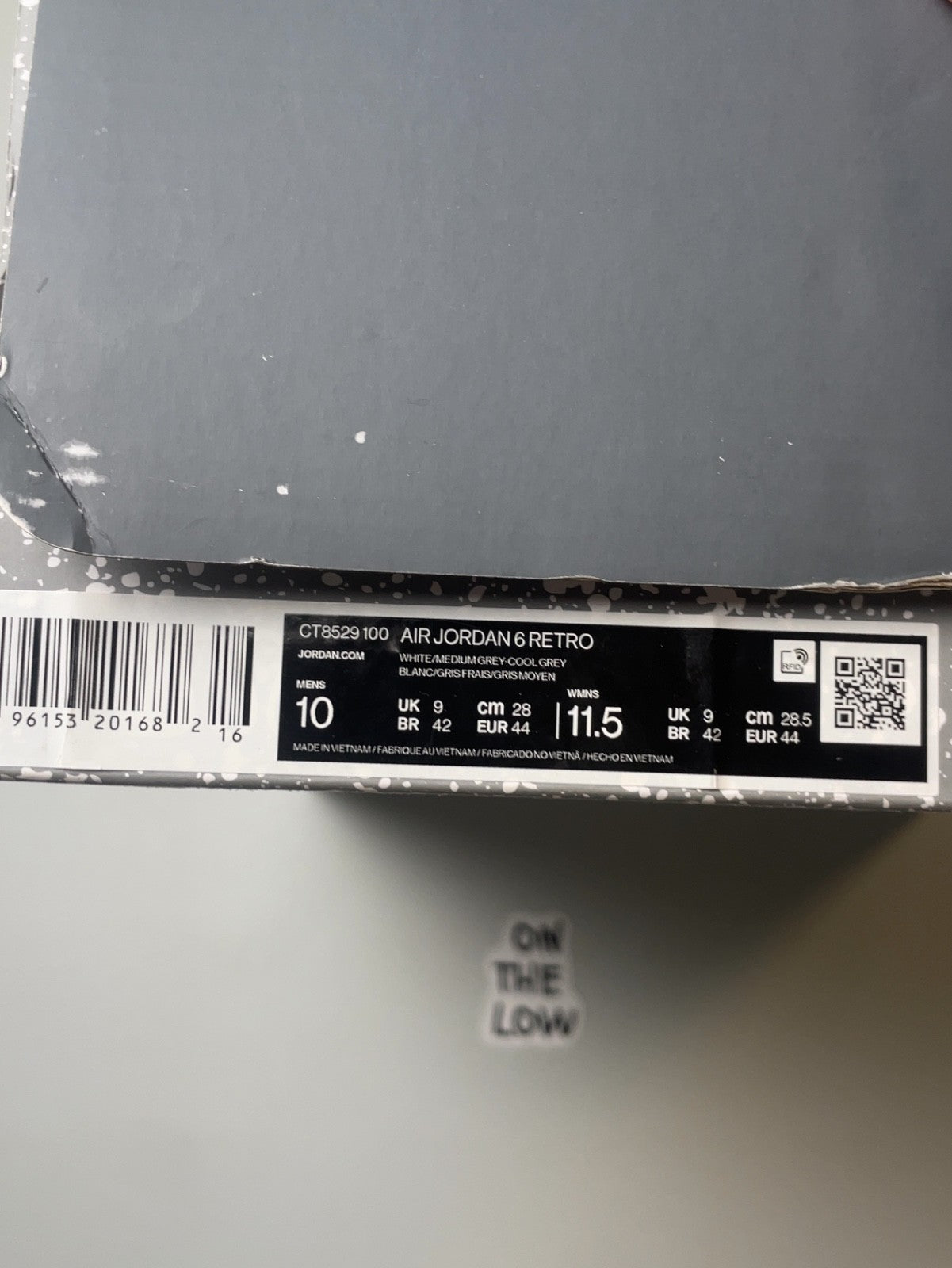 Air Jordan 6 Retro Low Cool Grey | Jordan 6 Retro Cool Grey | Size 10 Men's US