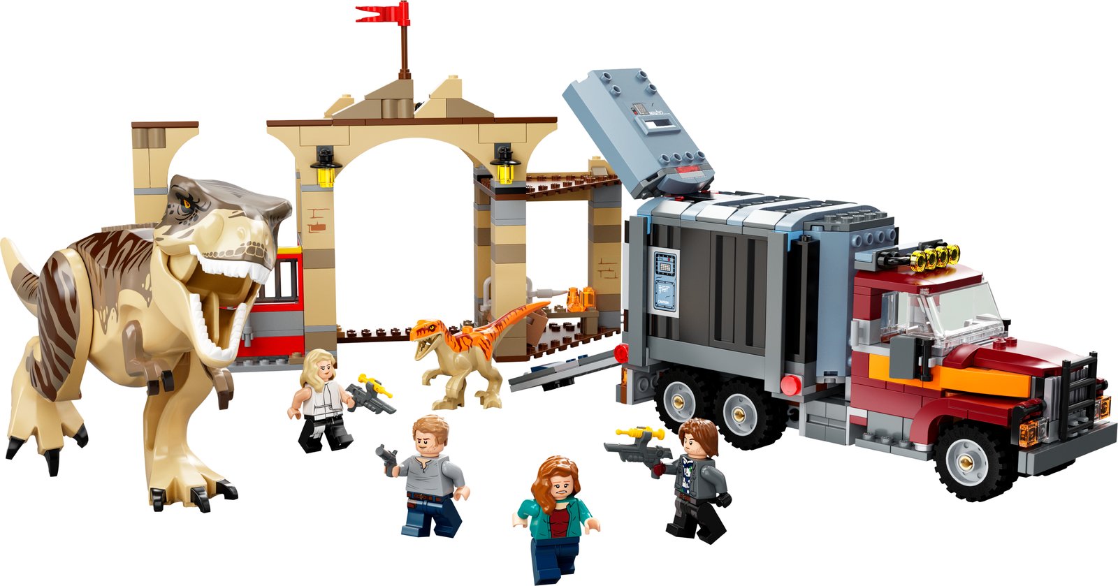 LEGO T. rex & Atrociraptor Dinosaur Breakout — Official LEGO gallery 1 of 4 — LEGO set 76948