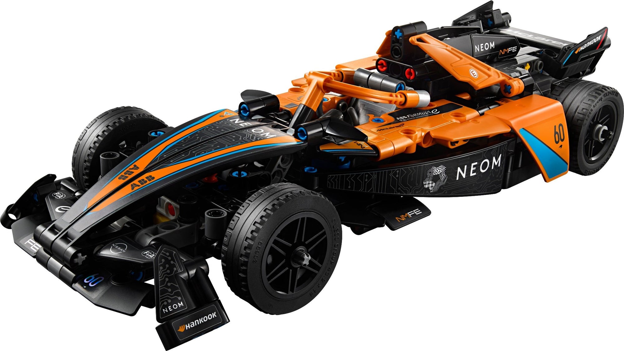 NEOM McLaren Formula E Race Car — LEGO set 42169 stock image