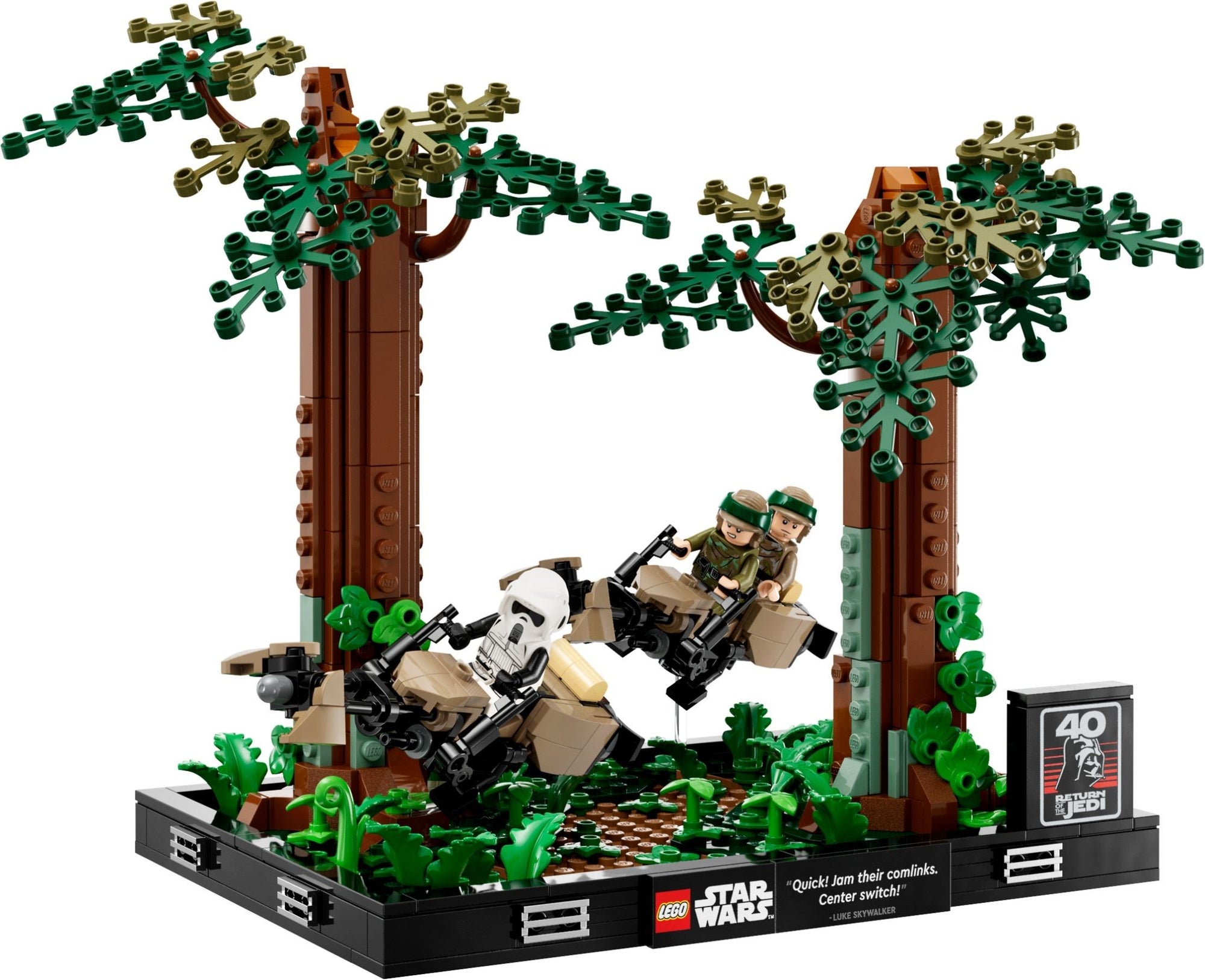 Endor Speeder Chase Diorama — LEGO set 75353 stock image