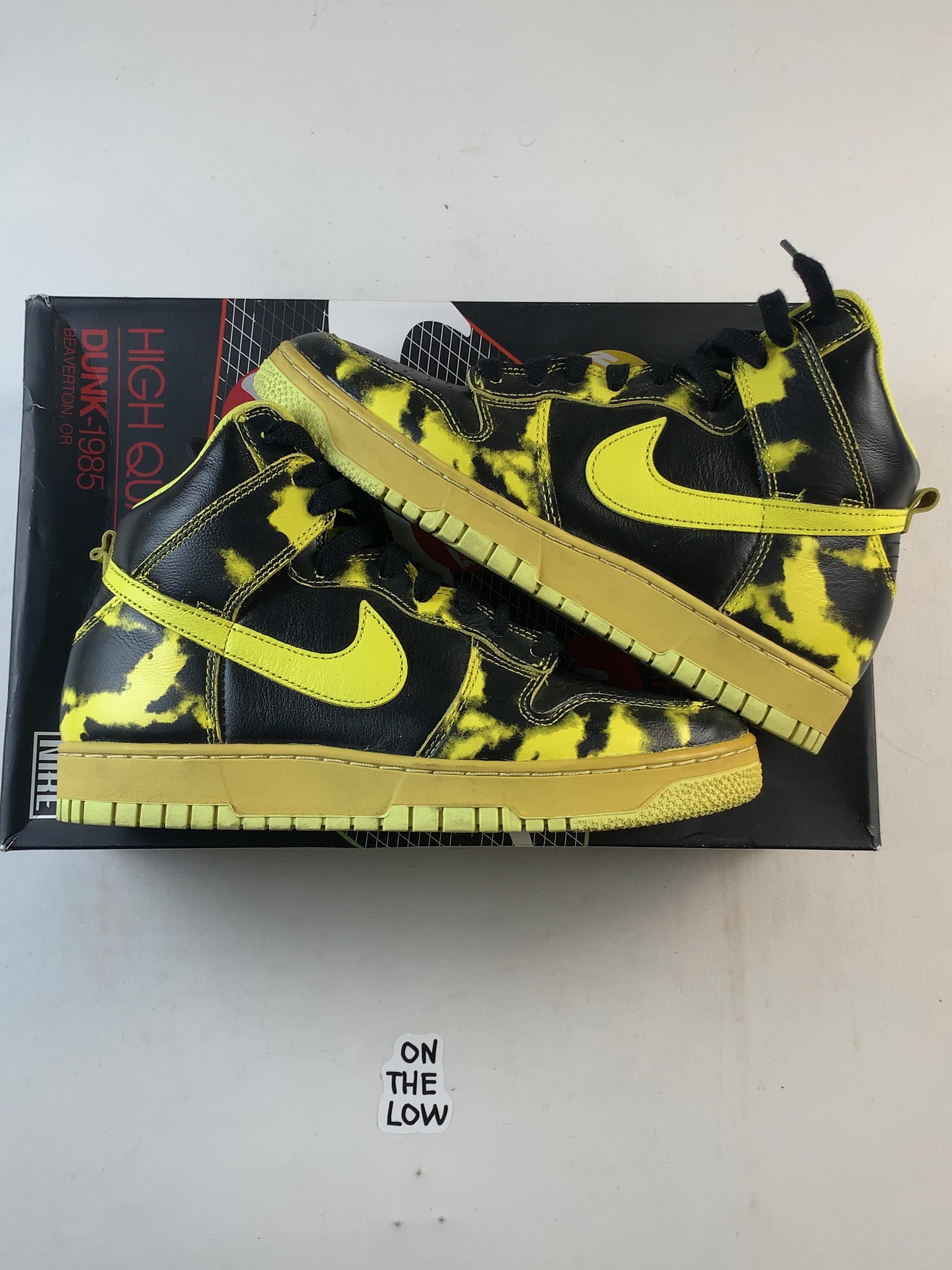 Nike Dunk High 1985 SP Yellow Acid Wash (USED) — Drive 1KSAmJURTNVM5aSyX_Mgmm7G4cqLeGe-Q — photo 1