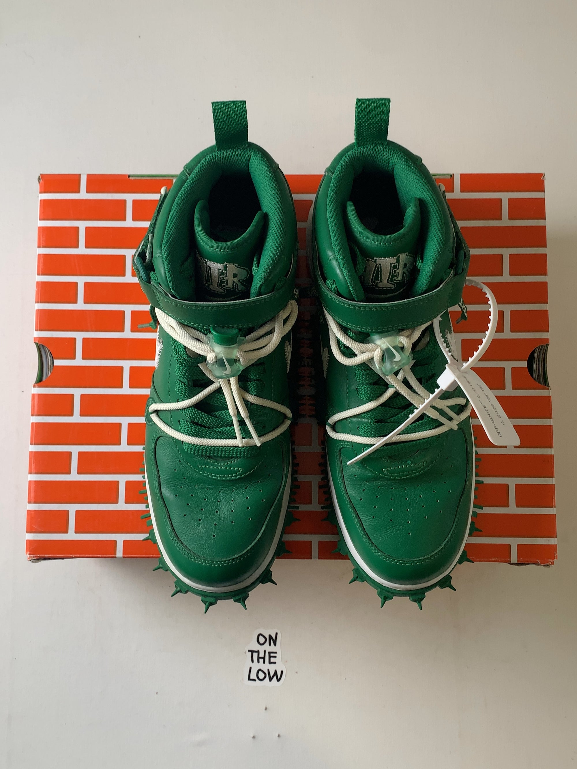 Nike Air Force 1 Mid Off-White Pine Green (USED) — Drive 1pX7P7feecqVv_zRmuhsHziJJvMk5Immk — photo 3