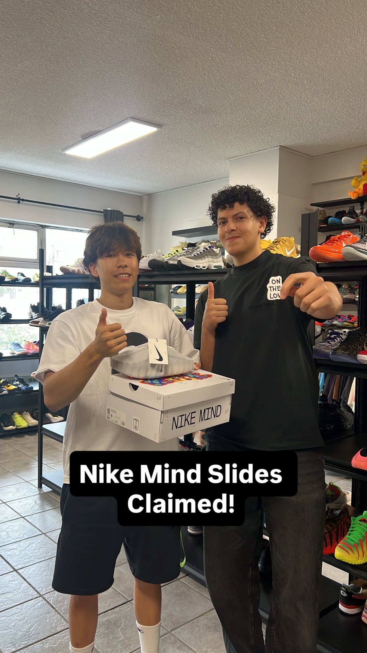 Customer collecting Nike Mind Slides at On The Low