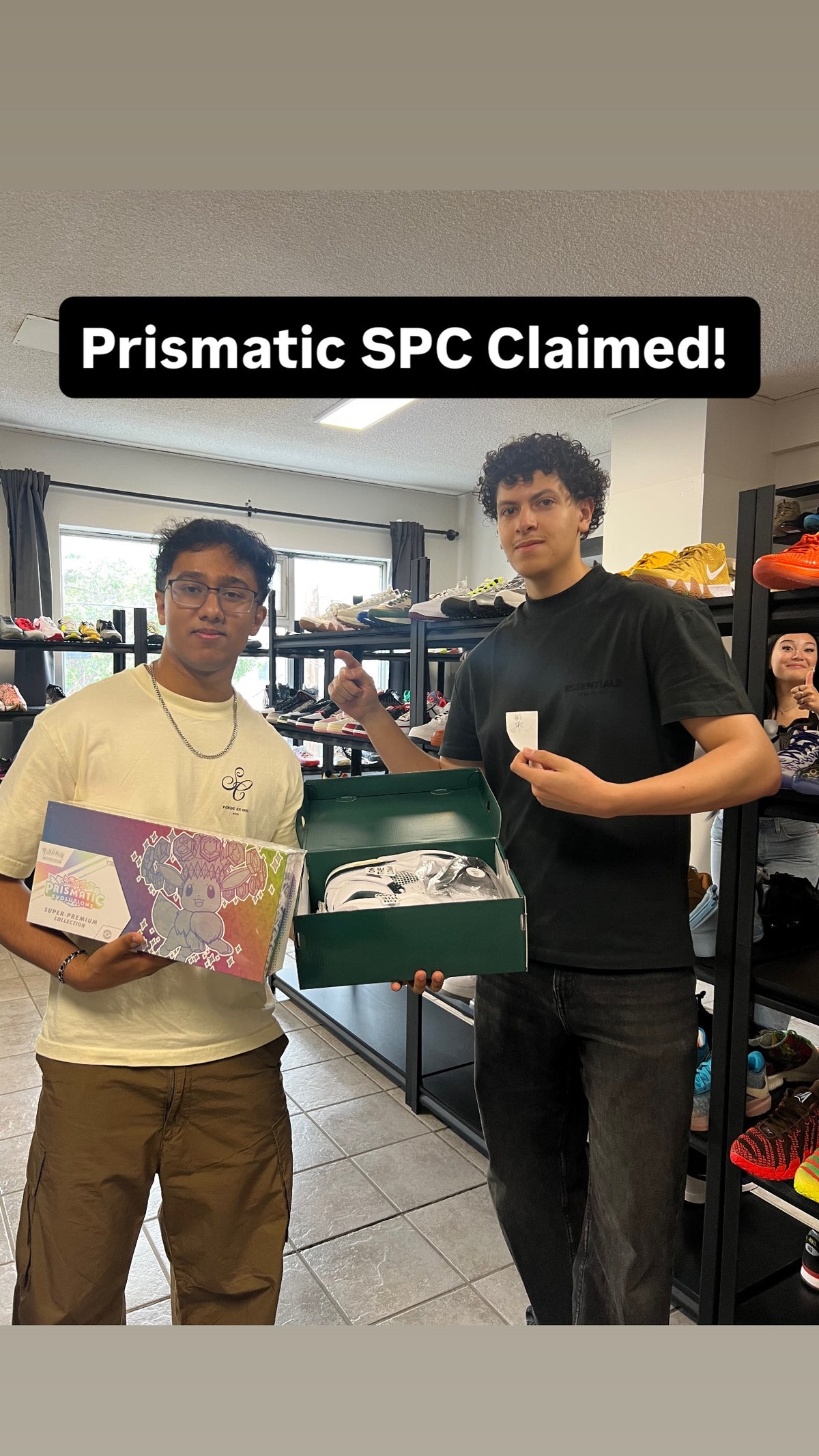 Customer holding a Prismatic SPC box at On The Low